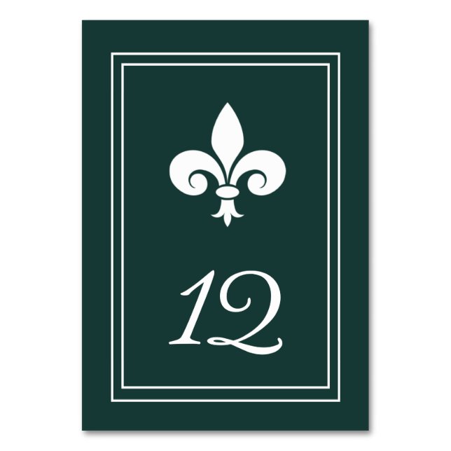 Carte Emerald Green Fleur de Lis Numéro de table (Par défaut)