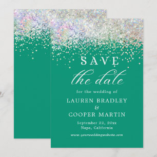 Carte Emerald Green Luxury Parties scintillant Mariage E