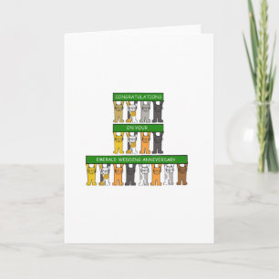 Carte Emerald Mariage Anniversaire 55 ans Cute Cats