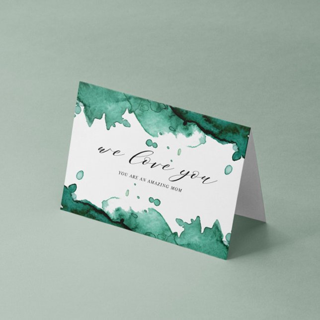 Carte Emerald Watercolor Wash Mère's Day Card (Créateur téléchargé)