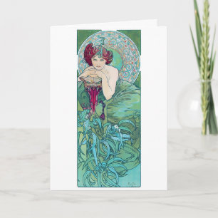 Carte Emeraude (Quatre Bijoux), Alphonse Mucha