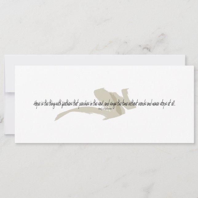 Carte Emily Dickinson La Chose Avec Des Plumes Citation (Devant)