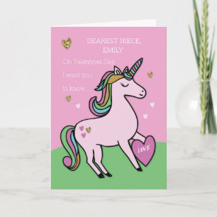 Carte Emily, Niece, Magical Unicorn Saint Valentin