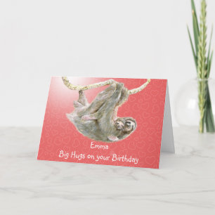 Carte Emma, grandes étreintes sur votre anniversaire.