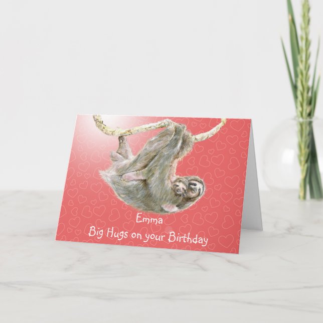 Carte Emma, grandes étreintes sur votre anniversaire. (Devant)