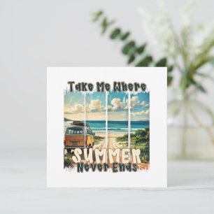 Carte Emmenez-moi là où l'été ne se termine jamais -Retr