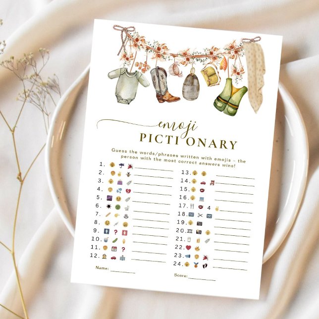 Carte Emoji Pictionary Reel Excité Baby shower de pêche (Créateur téléchargé)