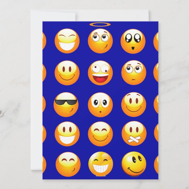 Carte emojis bleu foncé (Devant)