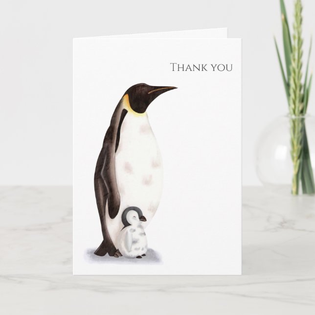 Carte Empereur Penguin avec Merci bébé Salutation (Devant)