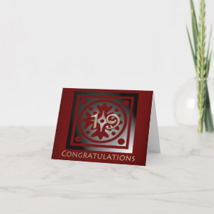 Carte Employé 19 ans Anniversaire Elégant Rouge doré