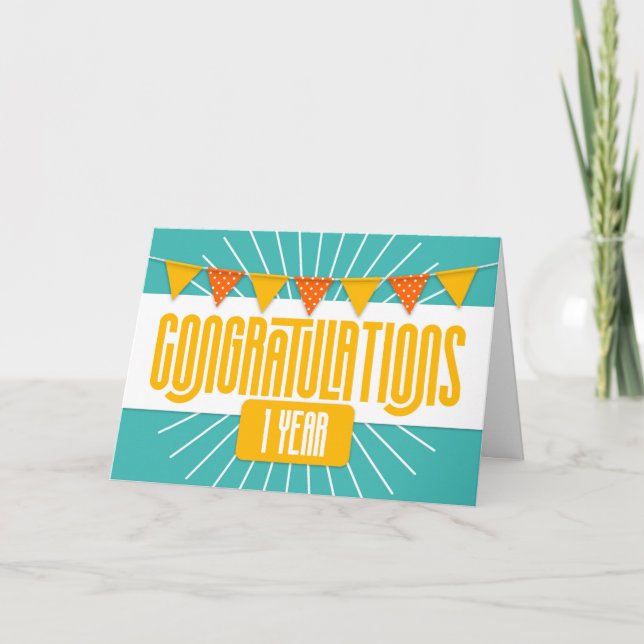 Carte Employé 1er anniversaire Bunful Bunful (Devant)