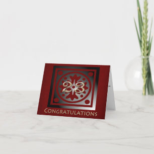 Carte Employé 23 ans Anniversaire Elégant Rouge doré