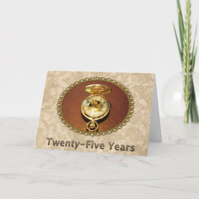 Carte Employé 25e anniversaire Elegant Golden Watch (Devant)