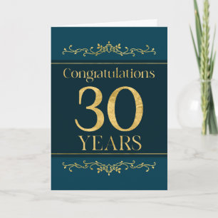 Carte Employé 30e anniversaire élégant Formal élégant Él