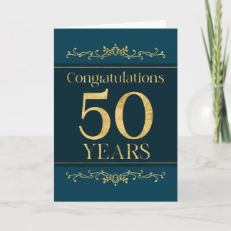 Carte Employé 50e anniversaire élégant Formal élégant Él