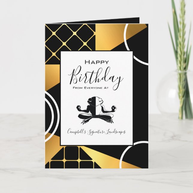 Carte Employé Anniversaire Ajouter logo Élégant (Devant)