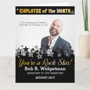 Carte Employé de citation de photo de la vedette du rock