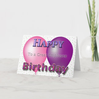 Carte Employé Joyeux Ballons d'anniversaire