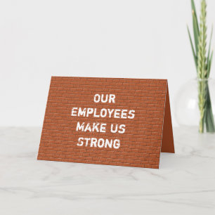 Carte Employé Merci Red Brick Dur Travail Appréciation