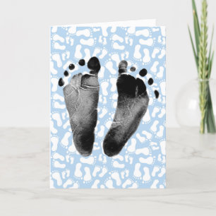 Carte Empreinte bébé garçon Félicitations
