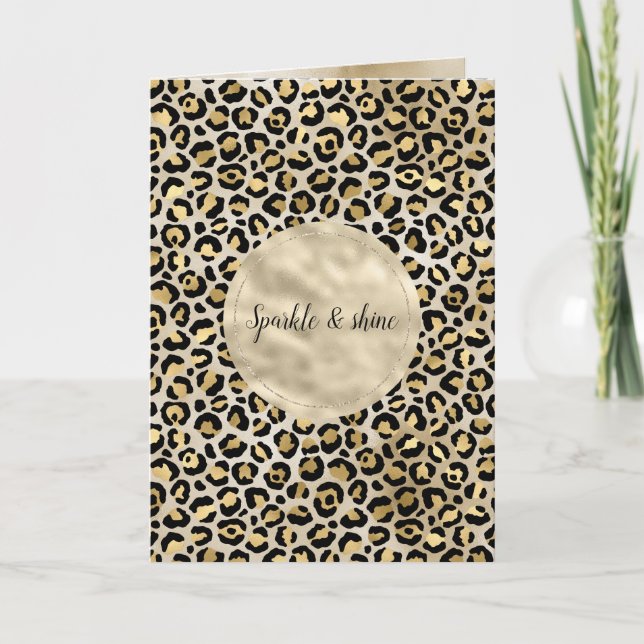 Carte Empreinte de léopard Champagne Gold (Devant)