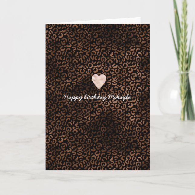 Carte Empreinte de léopard noir Brown Glam (Devant)