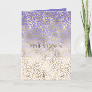 Carte Empreinte de léopard Ombre or violet fille