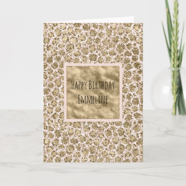 Carte Empreinte de léopard parties scintillant Gold Blus (Devant)