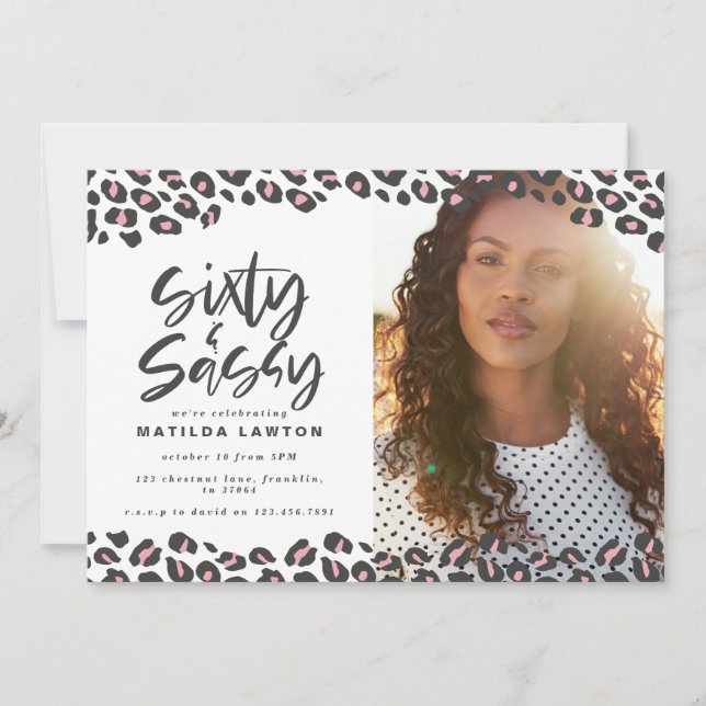 Carte Empreinte de léopard soixante et sassy 60e anniver (Devant)