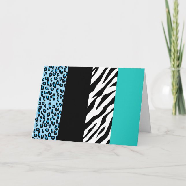 Carte Empreinte de léopard, Zebra Print, Poster de anima (Devant)