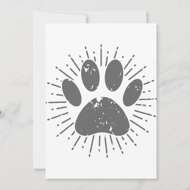 Carte Empreinte de patte de chien de rayon de soleil en  (Devant)