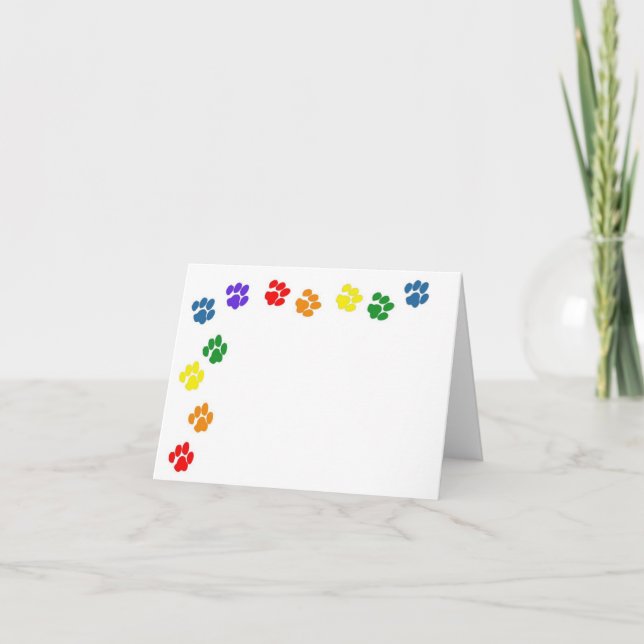 Carte Empreinte de patte Rainbow (Devant)
