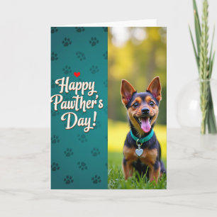 Carte Empreinte de Patte Turquoise Bonne Fête des Papas 