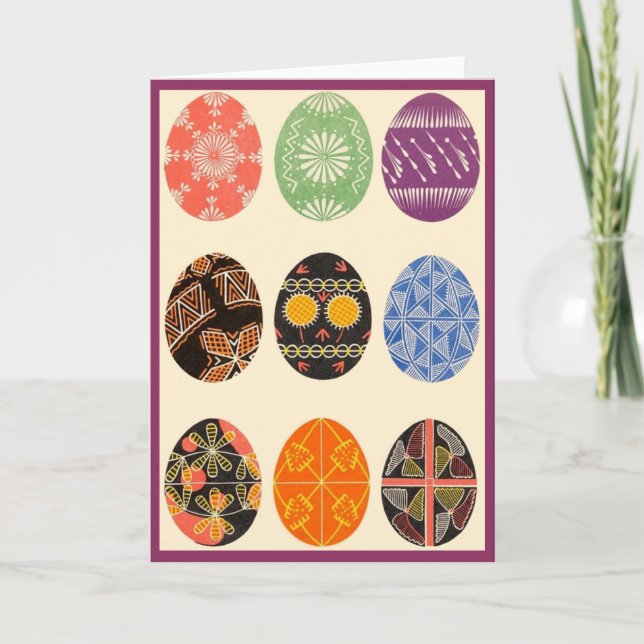 Carte empreinte d'oeufs pysanky (Devant)