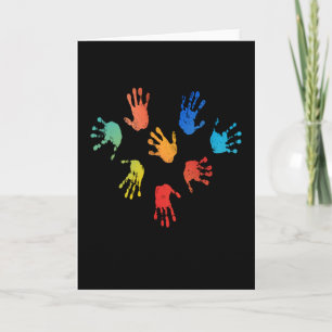 Carte Empreinte manuelle pour les enfants de peinture de