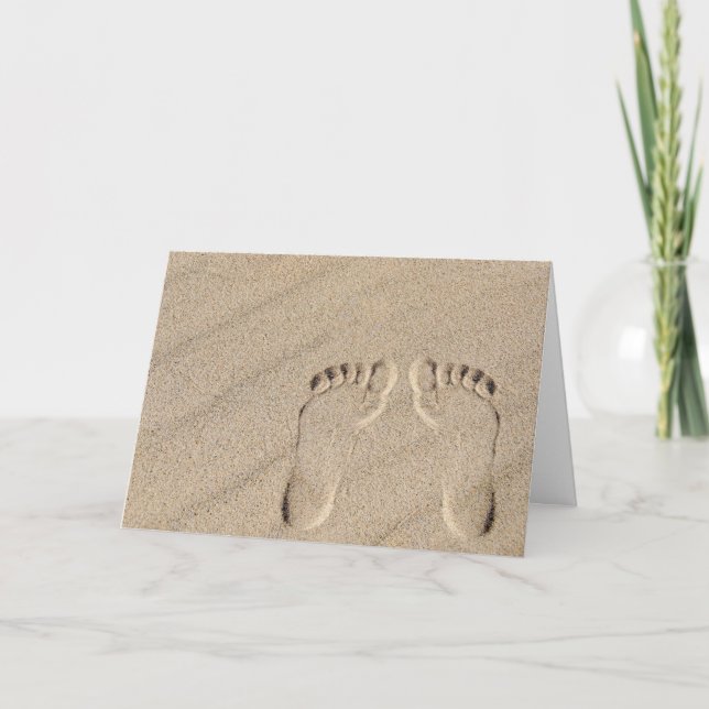 Carte Empreintes dans le sable pour l'ami (Devant)