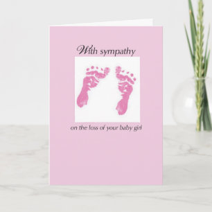 Carte Empreintes de bébé fille fausse couche Sympathie
