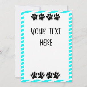 Carte Empreintes de pattes de chiot avec texte modifiabl