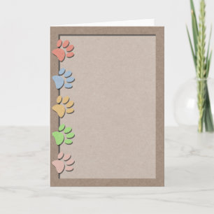 Carte Empreintes de pattes Faux Kraft Texture papier vie