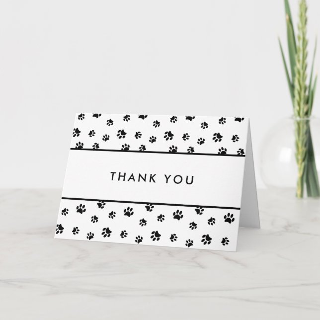 Carte Empreintes de pattes noirs mignons Soins aux anima (Devant)