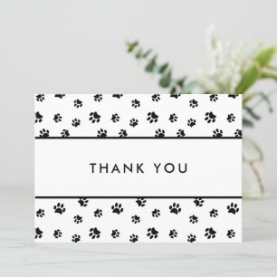Carte Empreintes de pattes noirs Pet Care Merci d'entrep
