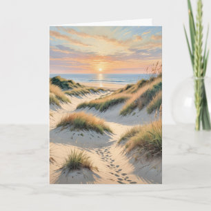 Carte Empreintes De Plage Dans La Dune De Sable