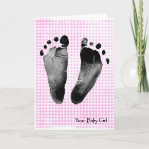 Carte Empreintes sur les En vichy pour bébés