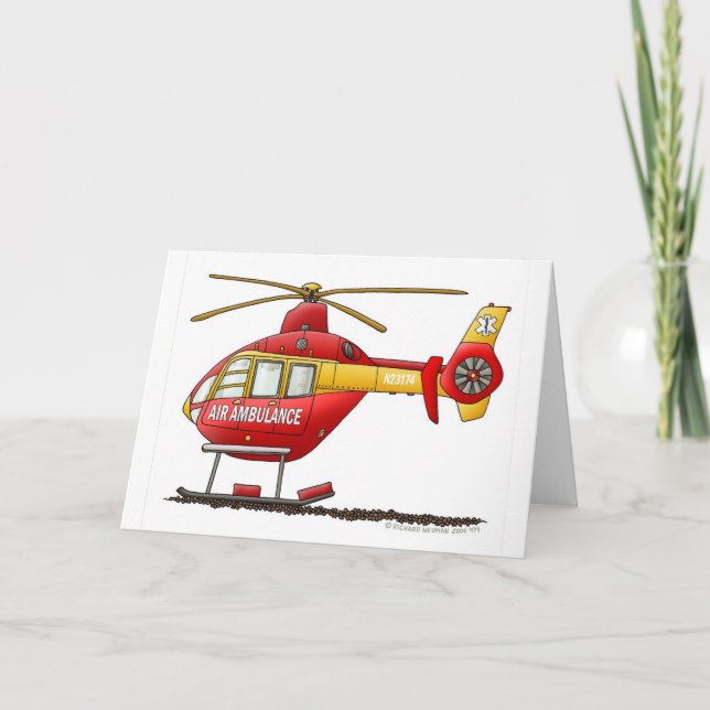 Carte EMS EMT Secourt Médicale Helicopter Ambulance (Devant)