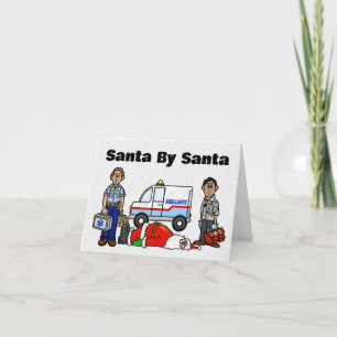Carte EMS Team Saving Père Noël Christmas Card