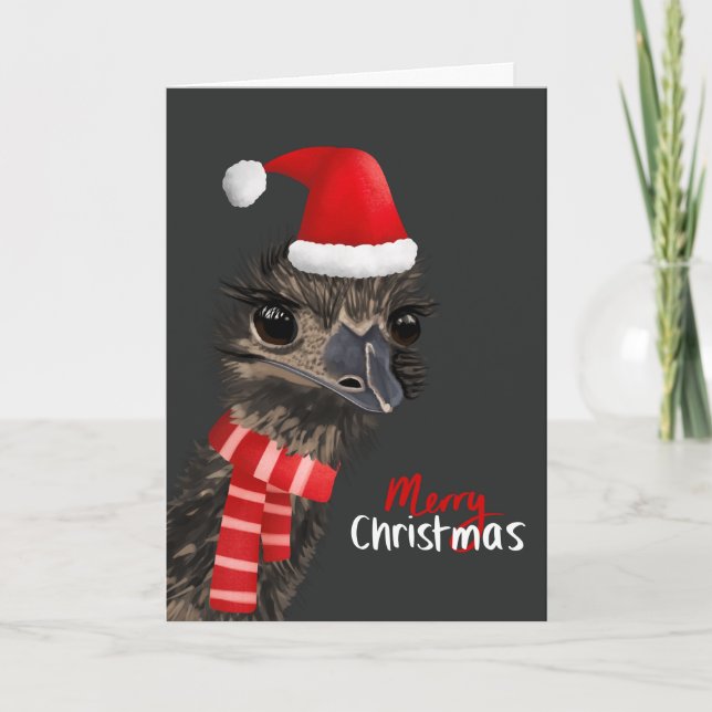 Carte Emu de Noël australienne (Devant)