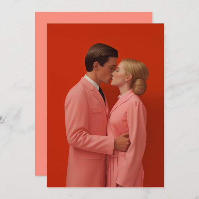 Carte En amour en rouge (Devant / Derrière)