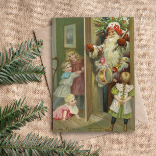 Carte En attente de Père Noël   Noël vintage
