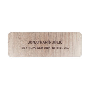 Carte en bois Brown Texte désisté Adresse de retou