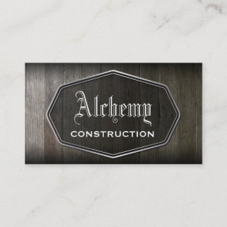 Carte en bois d'entreprise de construction de